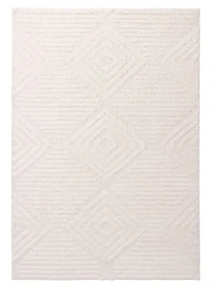 Catriona Ivory Cream Geometric Textured Rugmodern color block patchwork rug