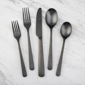 Cecil Black Satin 20 Piece Flatware Seteco-friendly bamboo fiber tableware set 