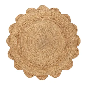 Celeste Natural Brown Scalloped Jute Round Rugmodern color block patchwork rug