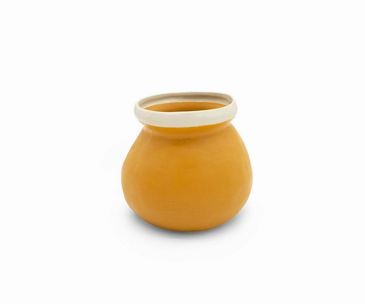 Ceramic Halo Pots - Mustard
