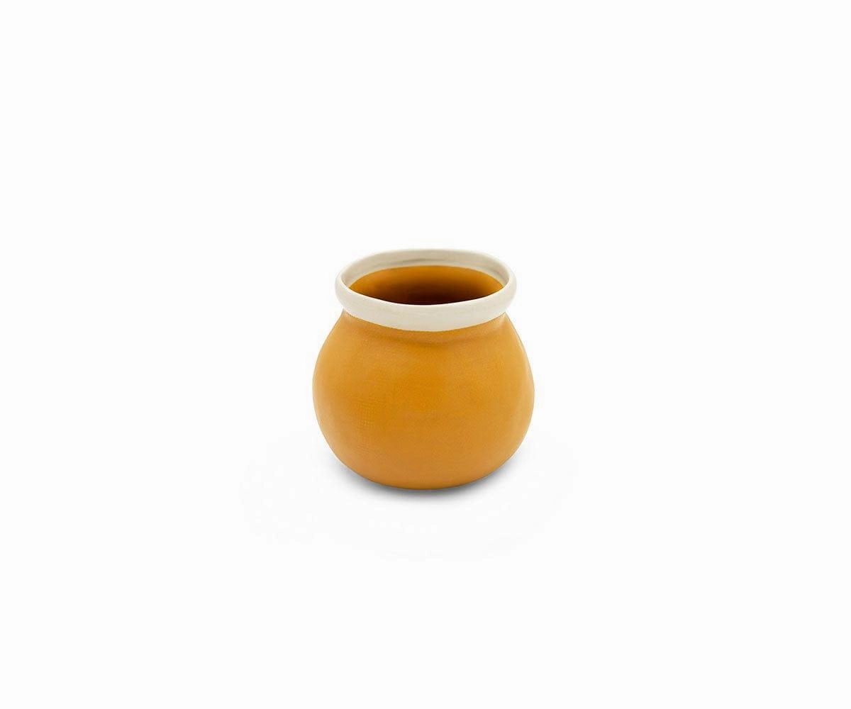 Ceramic Halo Pots - Mustard
