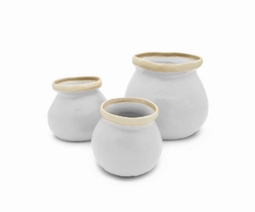 Ceramic Halo Pots - Whitehome decoration ,modern home decor 