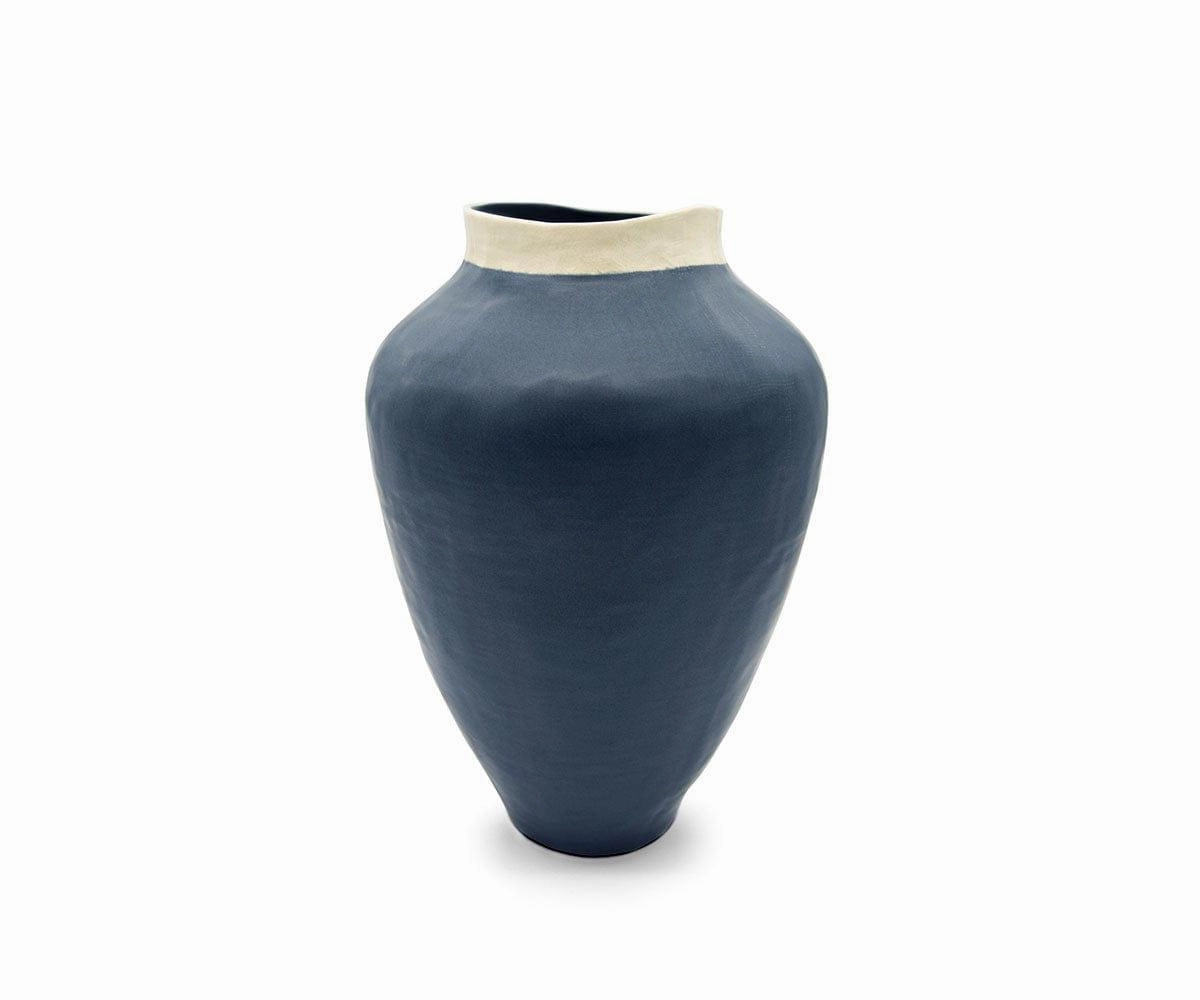 Ceramic Halo Vases - Navy