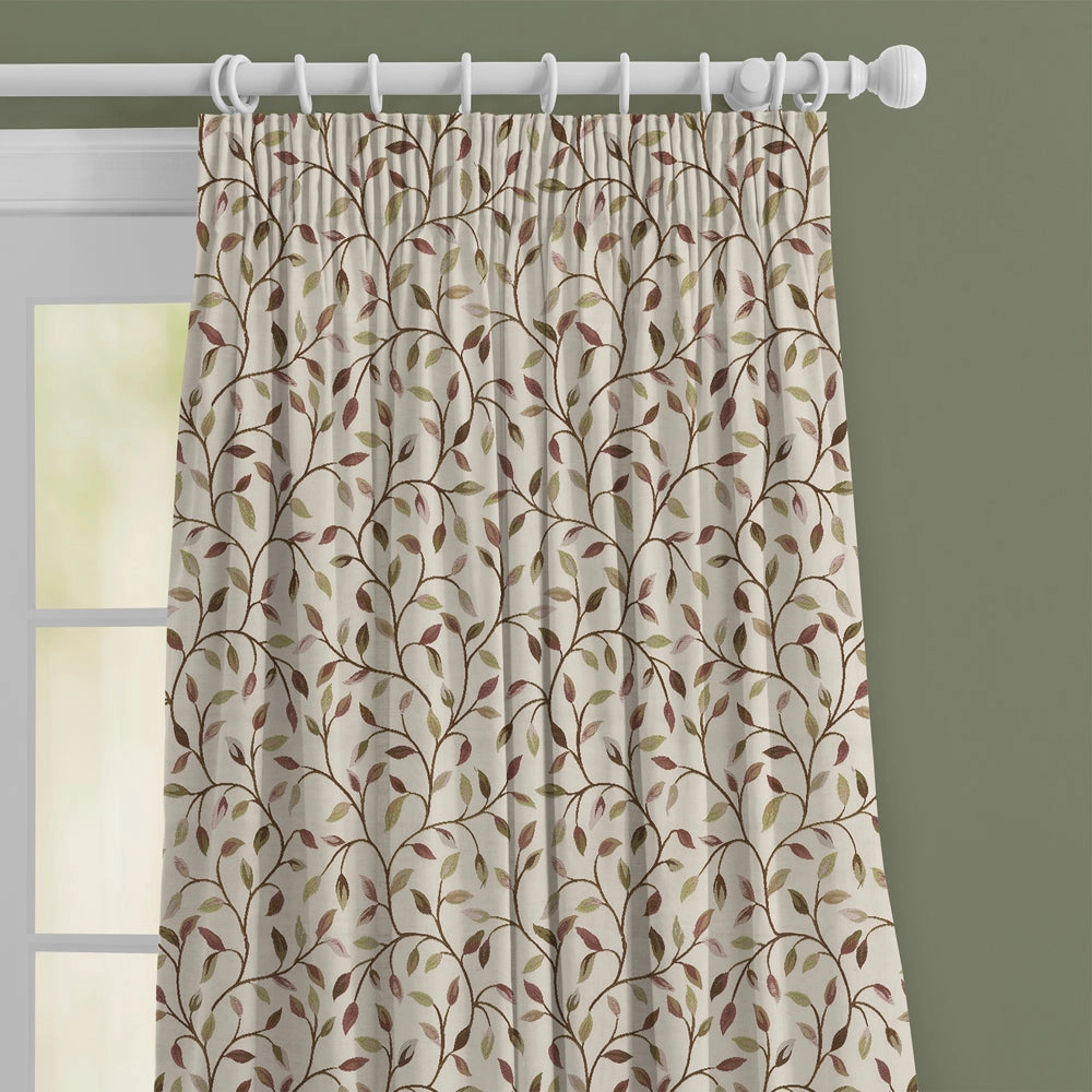 Cervino Woven Jacquard Made to Measure Curtains Cream Aubergine
