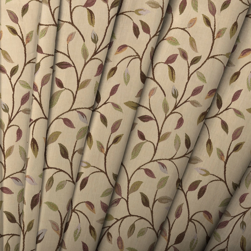 Cervino Woven Jacquard Made to Measure Curtains Cream Heather