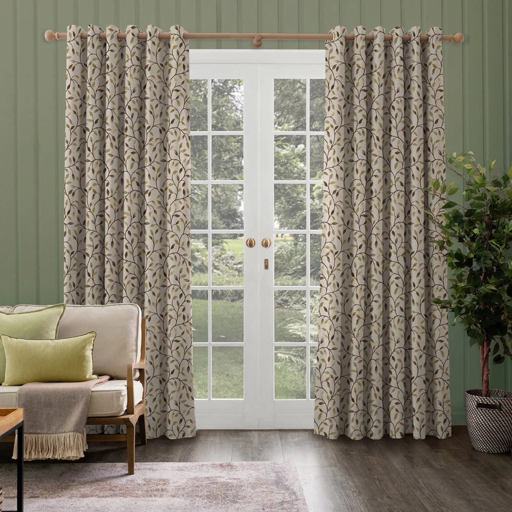 Cervino Woven Jacquard Made to Measure Curtains Lime