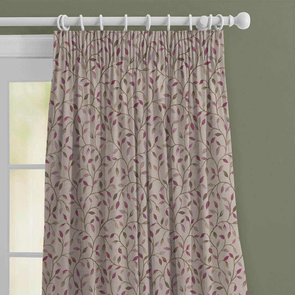 Cervino Woven Jacquard Made to Measure Curtains Mulberry