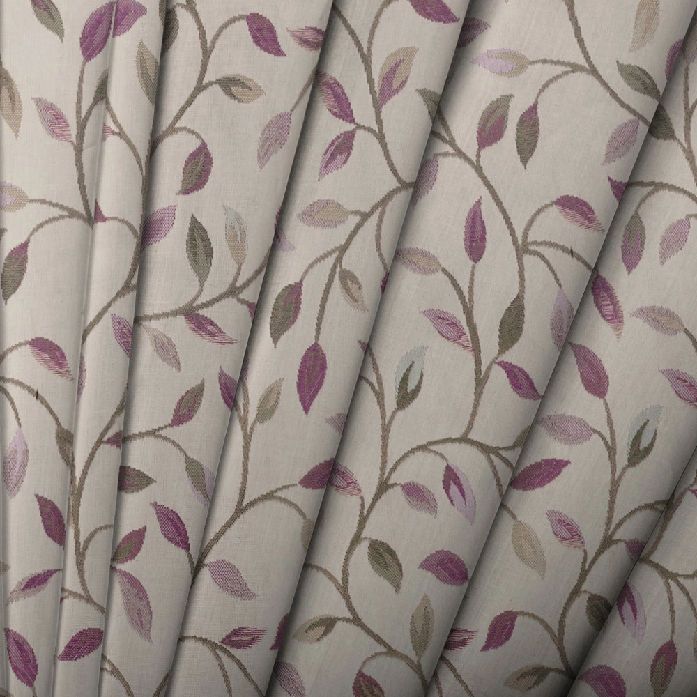 Cervino Woven Jacquard Made to Measure Curtains Mulberry