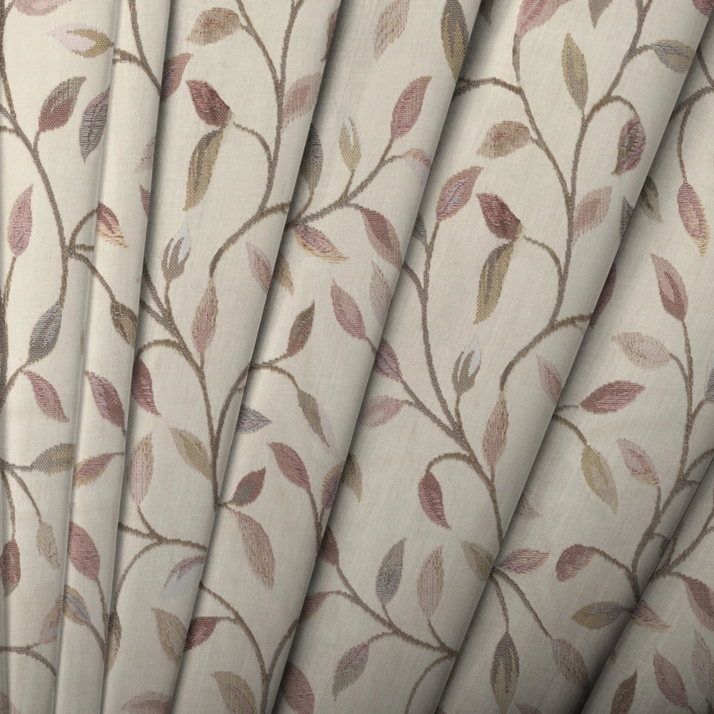 Cervino Woven Jacquard Made to Measure Curtains Pearl