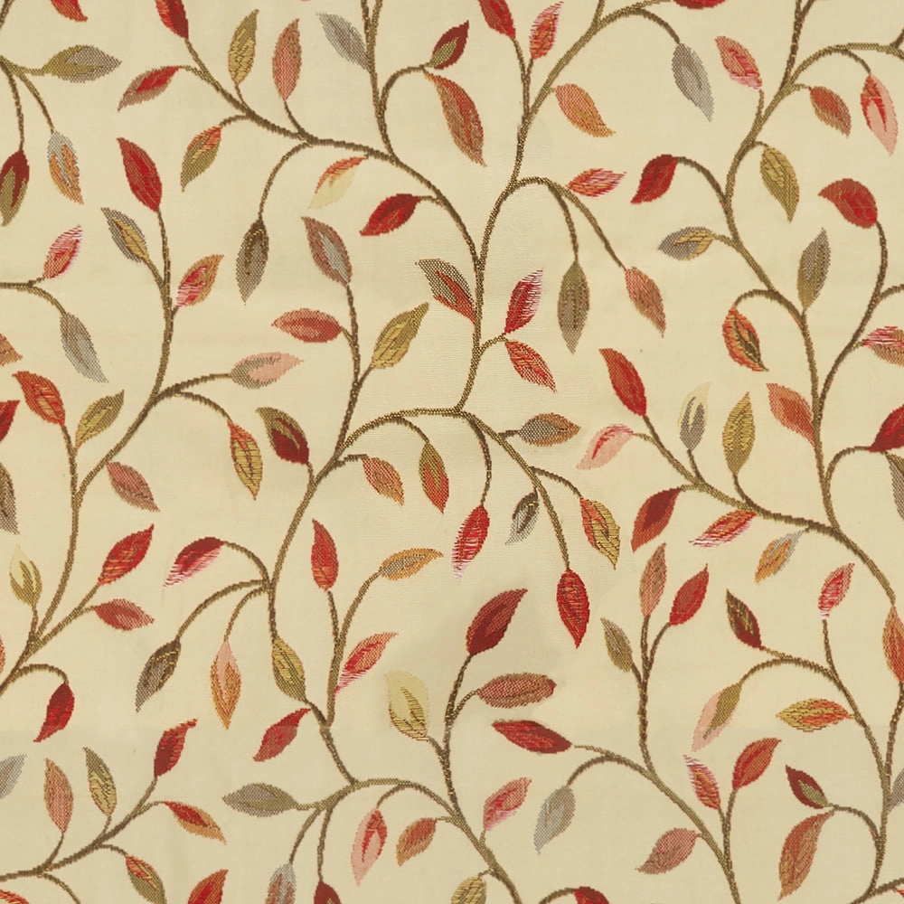 Cervino Woven Jacquard Made to Measure Curtains Red Nut