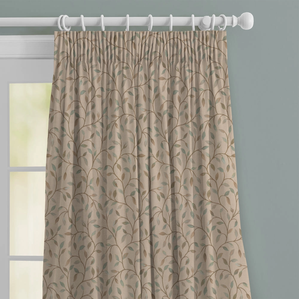 Cervino Woven Jacquard Made to Measure Curtains Robins Egg
