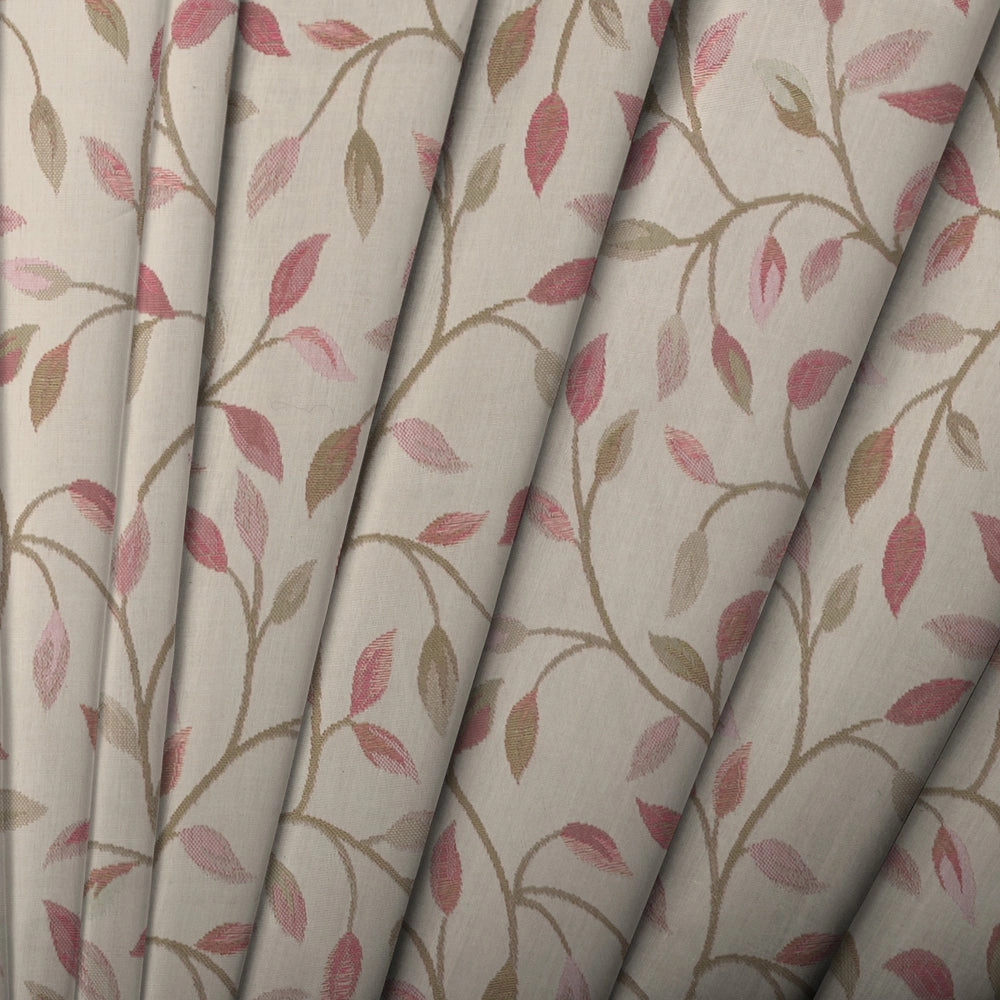 Cervino Woven Jacquard Made to Measure Curtains Rose Hip