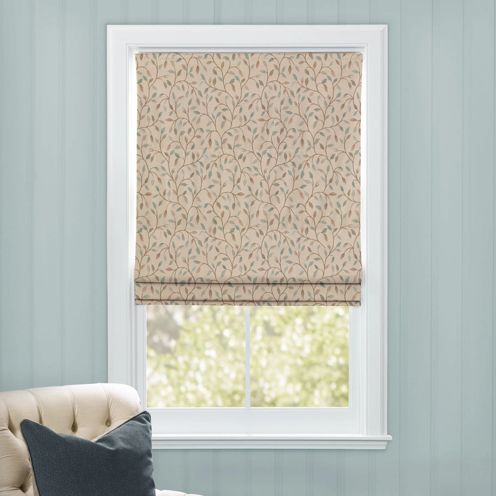 Cervino Woven Jacquard Made to Measure Roman Blinds Robins Egg
