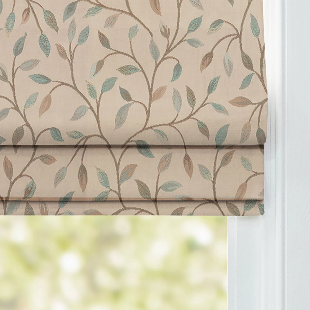 Cervino Woven Jacquard Made to Measure Roman Blinds Robins Egg