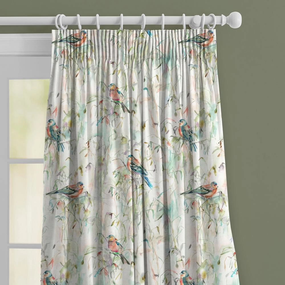 Chaffinch Printed Made to Measure Curtains Cream