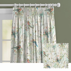 Chaffinch Printed Made to Measure Curtains Creambedding sets ,throw blankets 