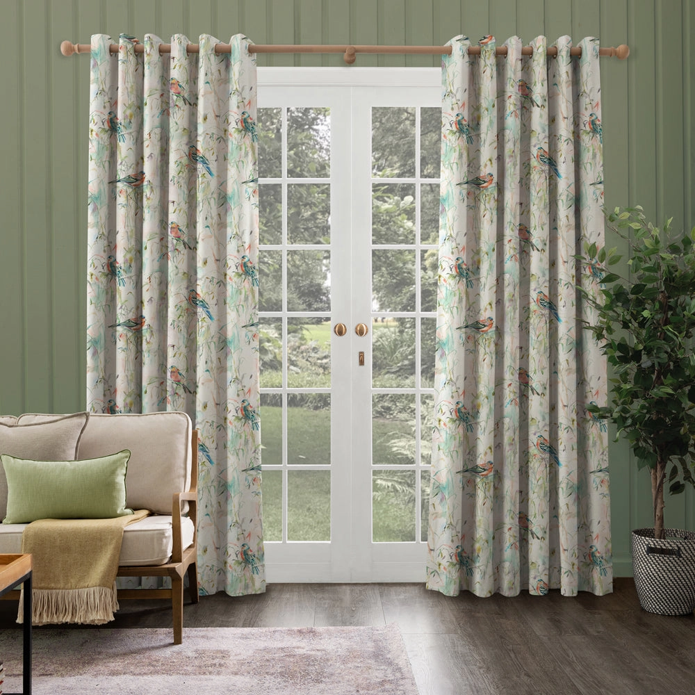 Chaffinch Printed Made to Measure Curtains Cream