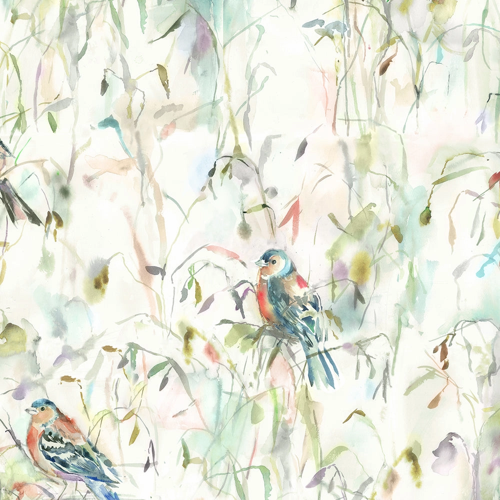 Chaffinch Printed Made to Measure Curtains Cream