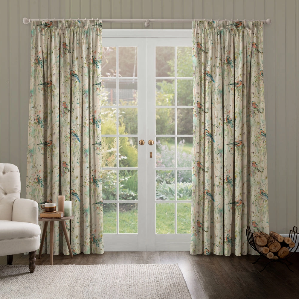 Chaffinch Printed Made to Measure Curtains Linen