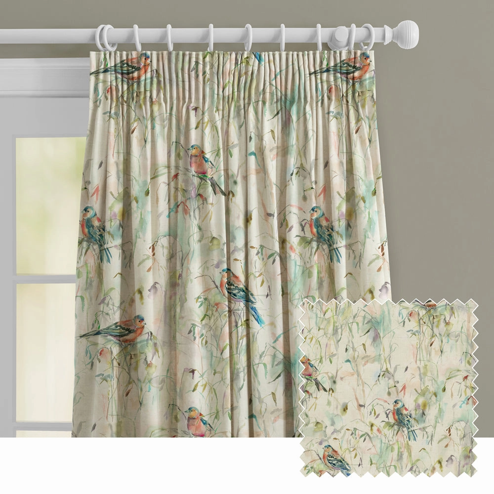 Chaffinch Printed Made to Measure Curtains Linenbedding sets ,throw blankets 
