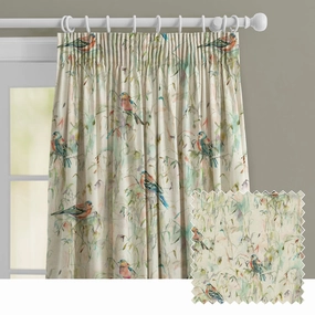 Chaffinch Printed Made to Measure Curtains Linenbedding sets ,throw blankets 