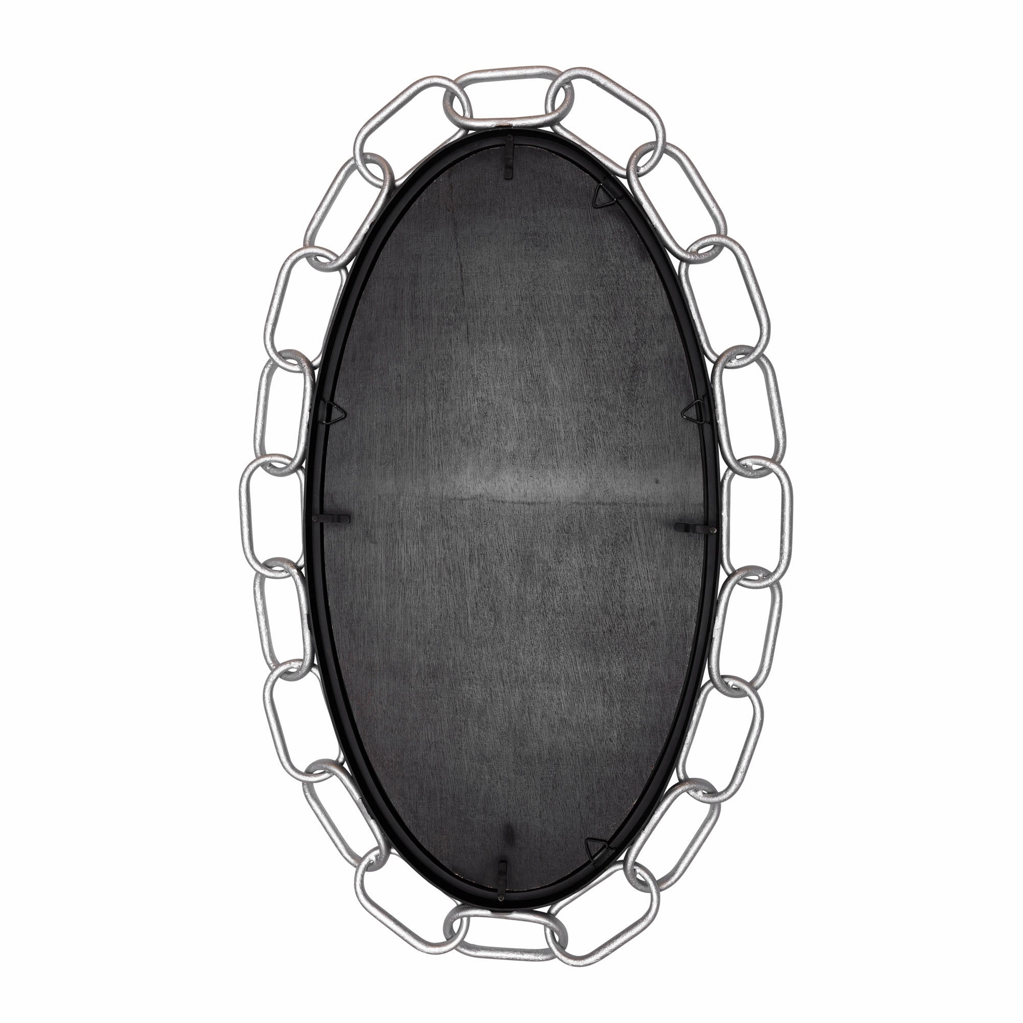 Chains of Love 444MI24MBTS 24-Inch Oval Mirror - Matte Black/Textured Silver