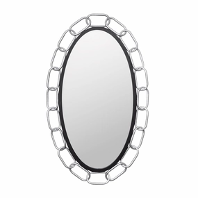 Chains of Love 444MI24MBTS 24-Inch Oval Mirror - Matte Black/Textured Silverwall mounted decorative mirror,full length dressing mirror