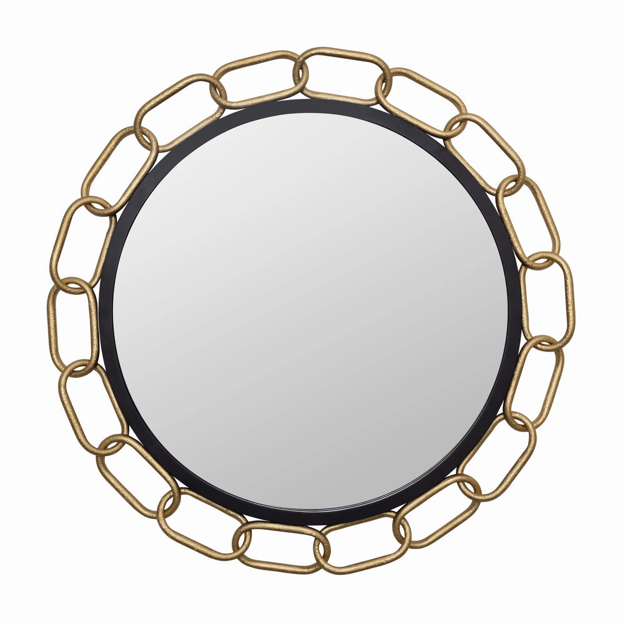 Chains of Love 444MI30MBTG 30-Inch Round Mirror - Matte Black/Textured Goldwall mounted decorative mirror,full length dressing mirror