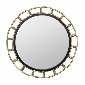 Chains of Love 444MI30MBTG 30-Inch Round Mirror - Matte Black/Textured Goldwall mounted decorative mirror,full length dressing mirror