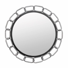 Chains of Love 444MI30MBTS 30-Inch Round Mirror - Matte Black/Textured Silverwall mounted decorative mirror,full length dressing mirror