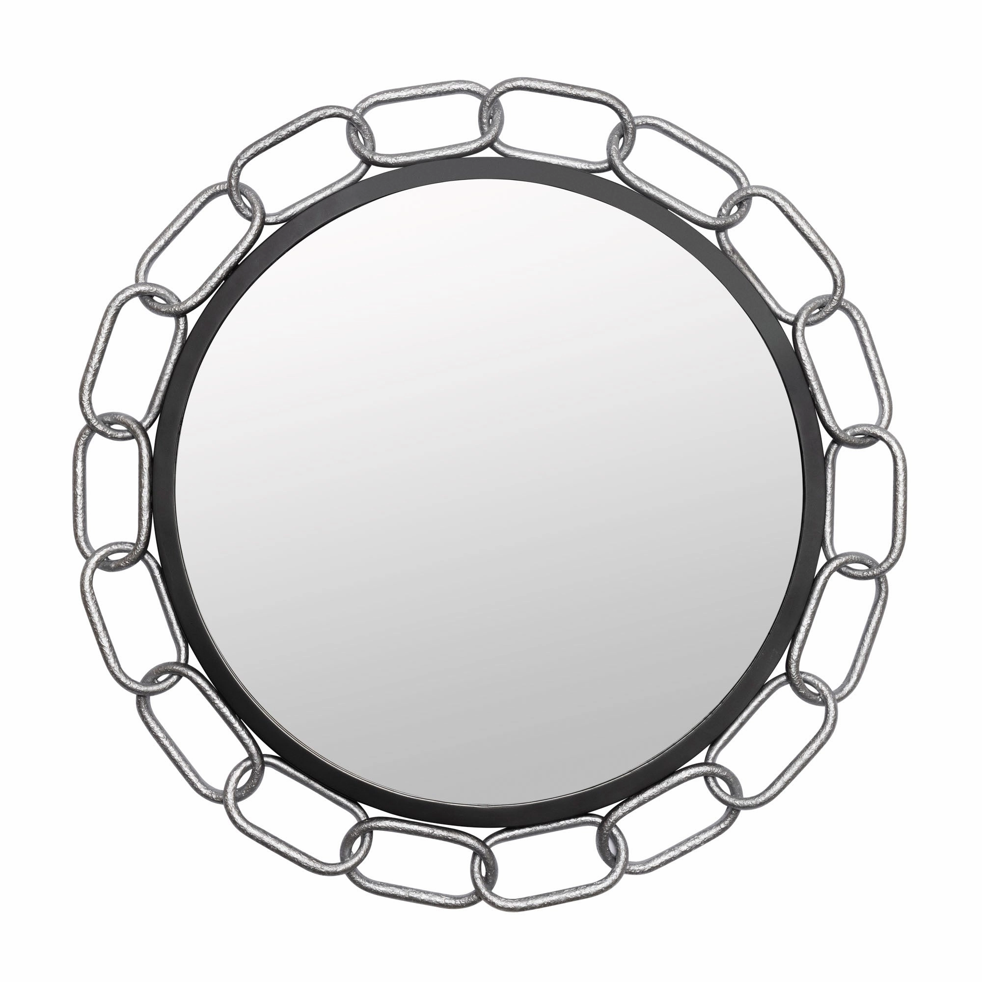 Chains of Love 444MI30MBTS 30-Inch Round Mirror - Matte Black/Textured Silverwall mounted decorative mirror,full length dressing mirror