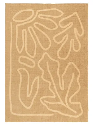 Chandra Brown Hand Drawn Washable Rugmodern color block patchwork rug