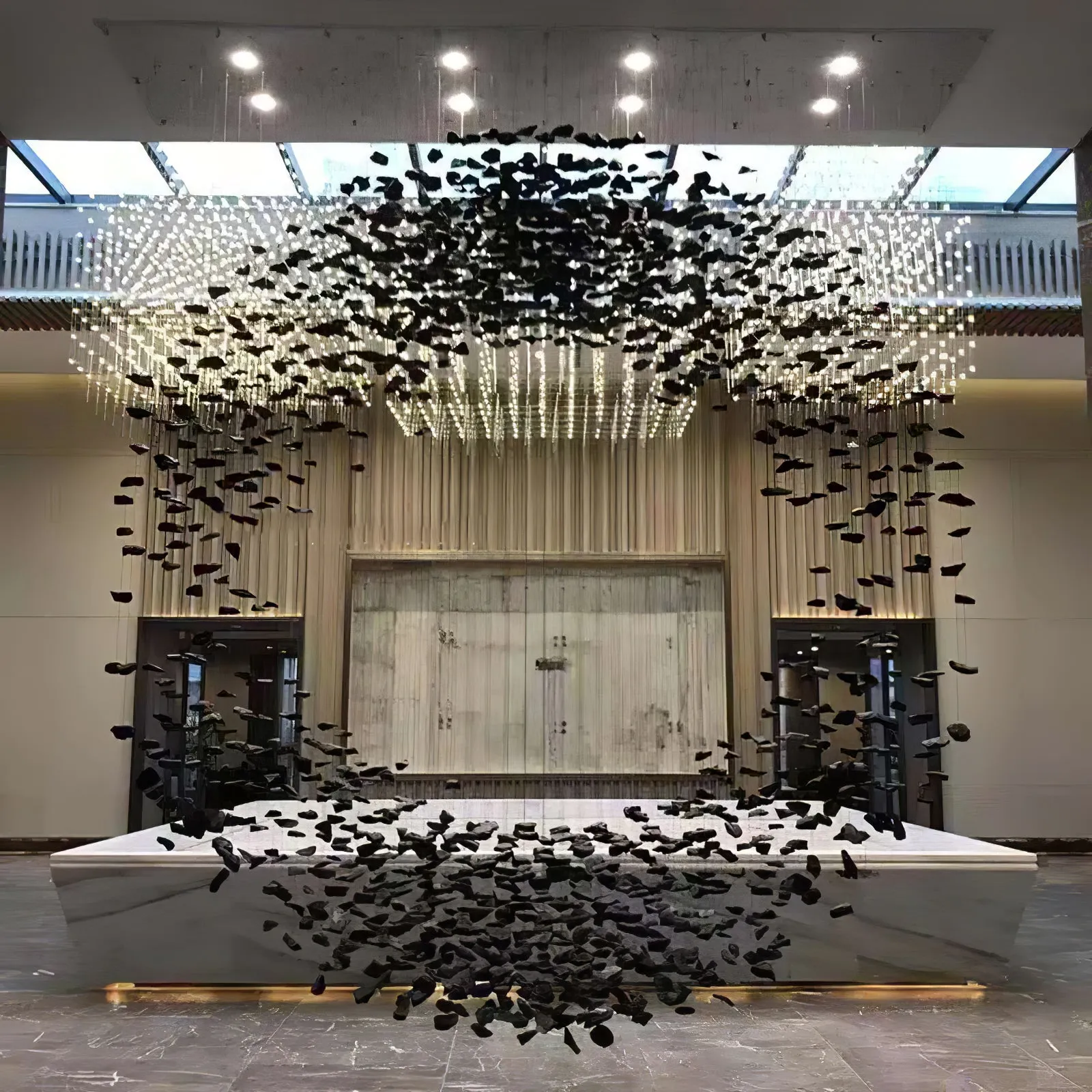 Charcoal Shape Hourglass Chandelier