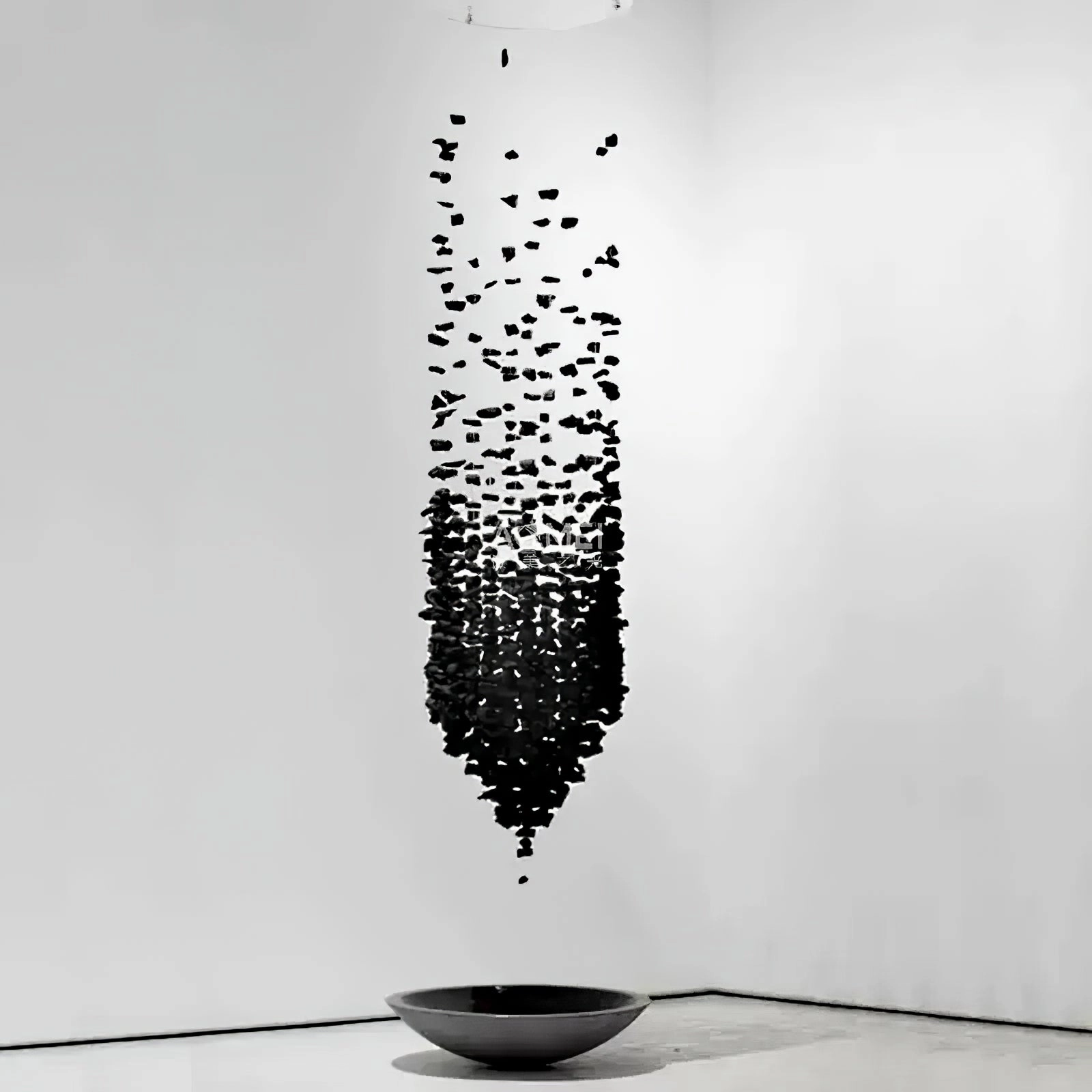 Charcoal Cascade Pixel Chandelier