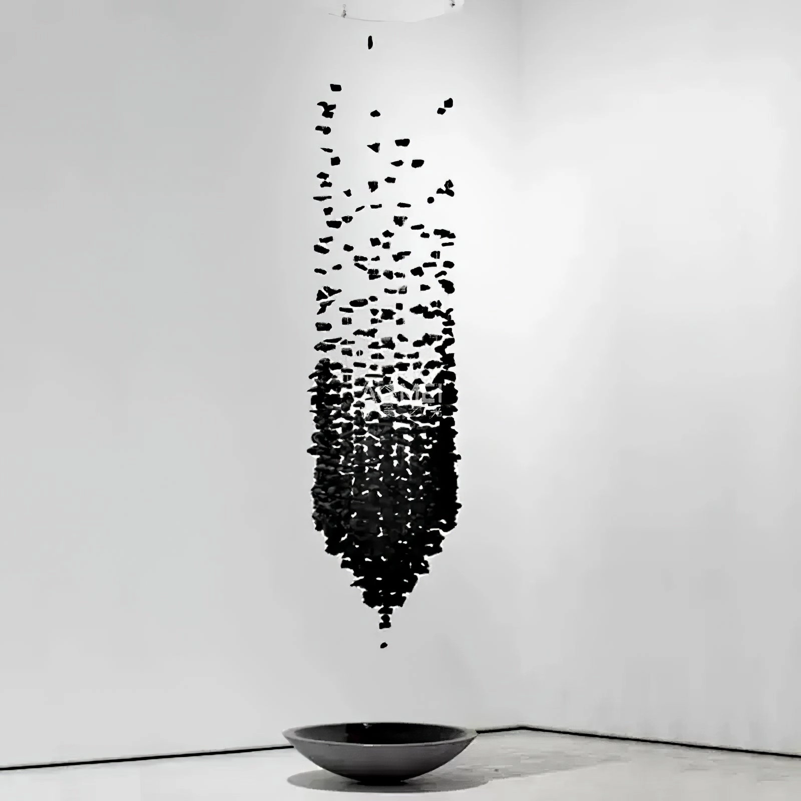 Charcoal Cascade Pixel Chandelier