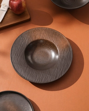 Charcoal Eclipse Ceramic Pasta Platemodern kitchen decor ,kitchen dinner set ,dinnerware 