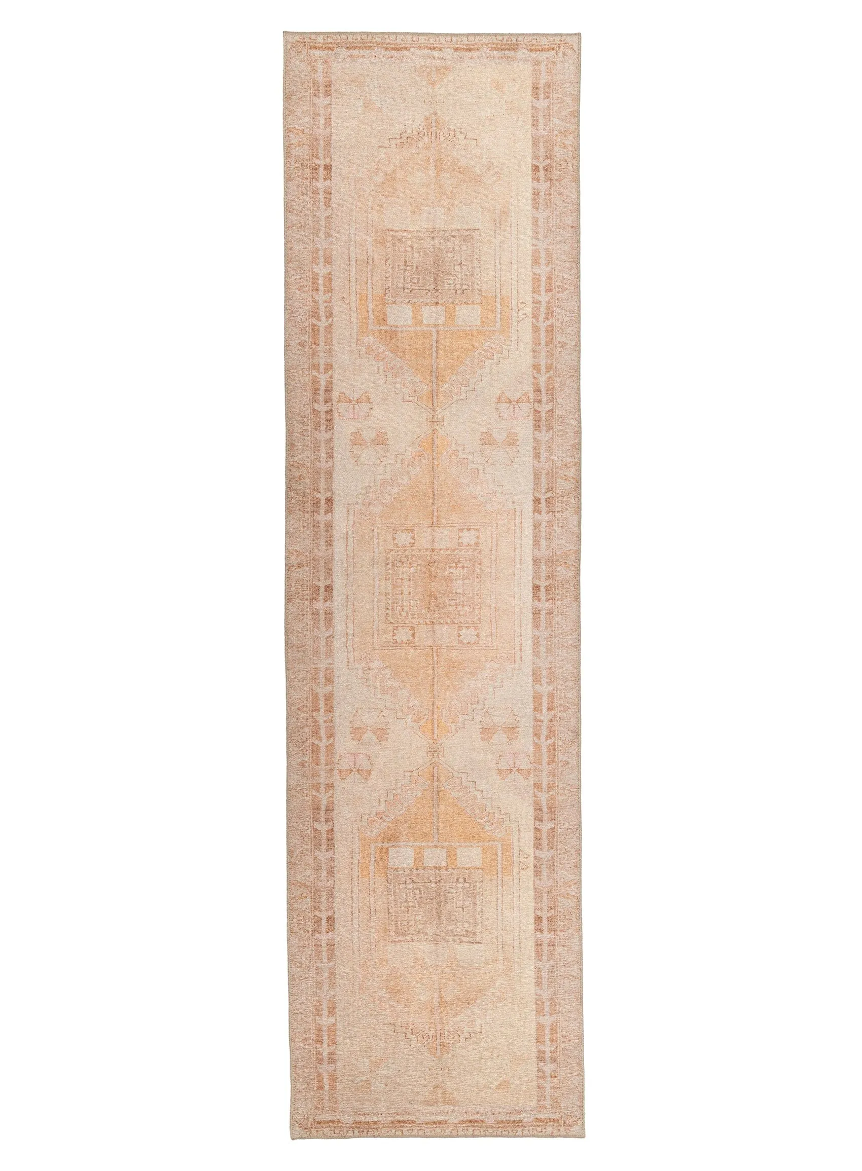 Charlize Cream and Peach Medallion Washable Runner Rugmodern color block patchwork rug
