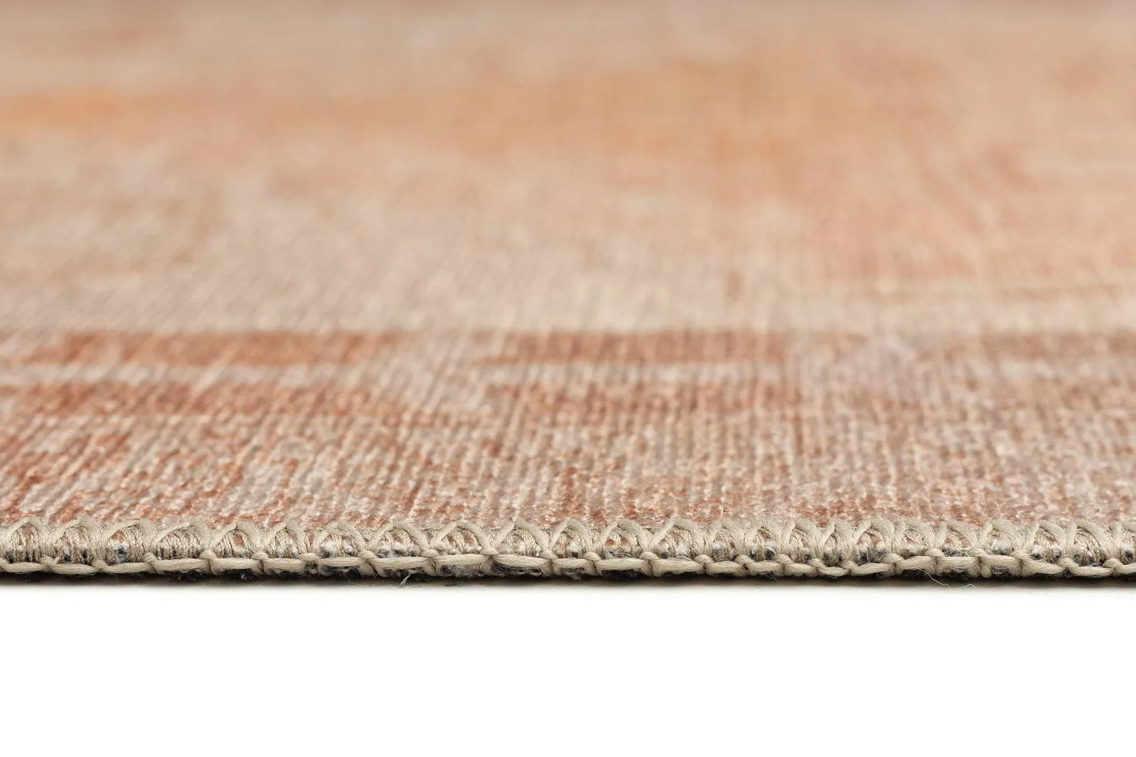 Charlize Cream and Peach Medallion Washable Runner Rug