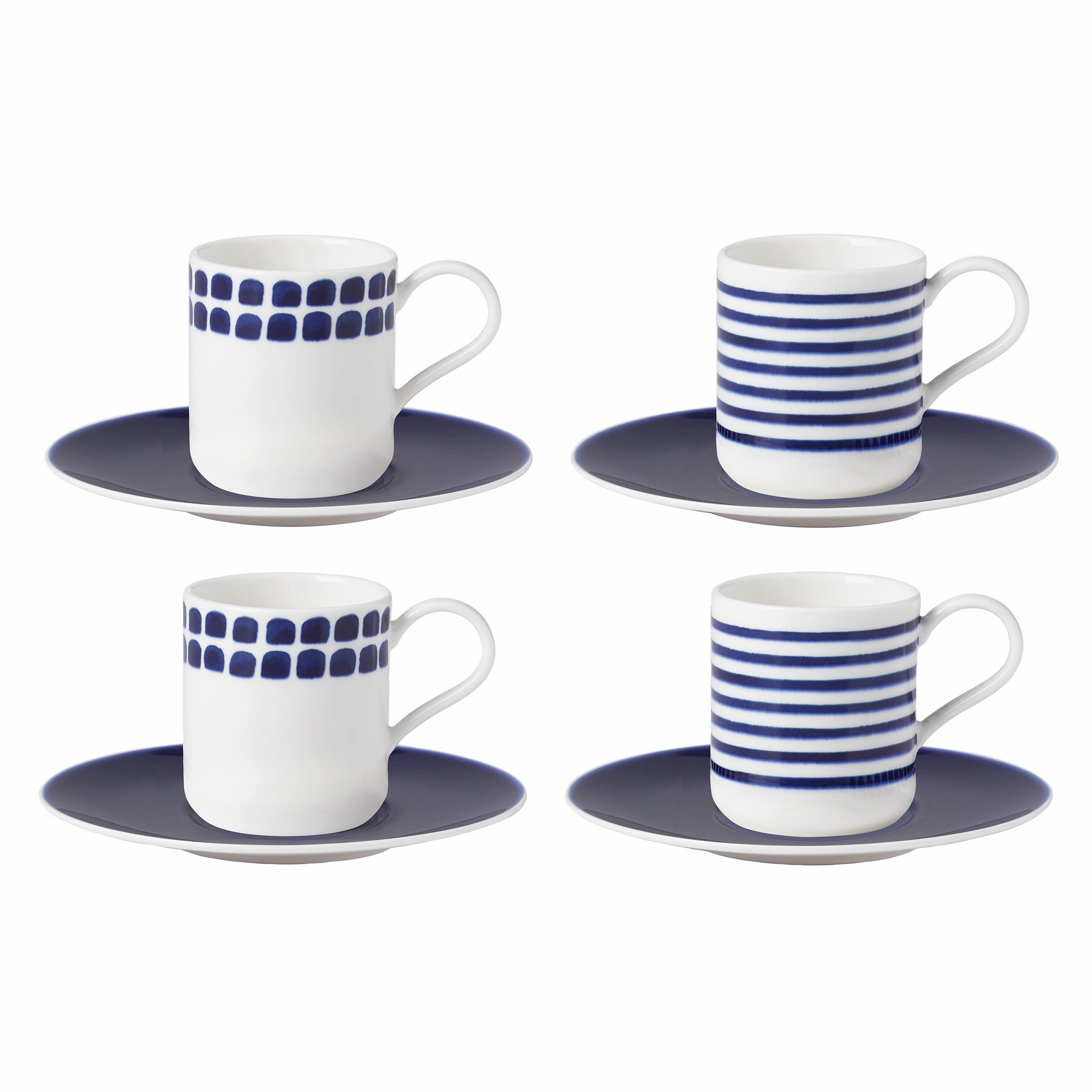 Charlotte Street 8-Piece Espresso Cup & Saucer Setmodern kitchen decor ,kitchen dinner set ,dinnerware 