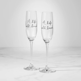 Charmed Life 2-Piece Toasting Flutesglass cups ,personalized mugs 