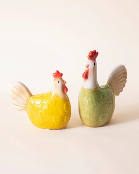 Charming Country Rooster Pair Figurinehome decor ,wall decor 