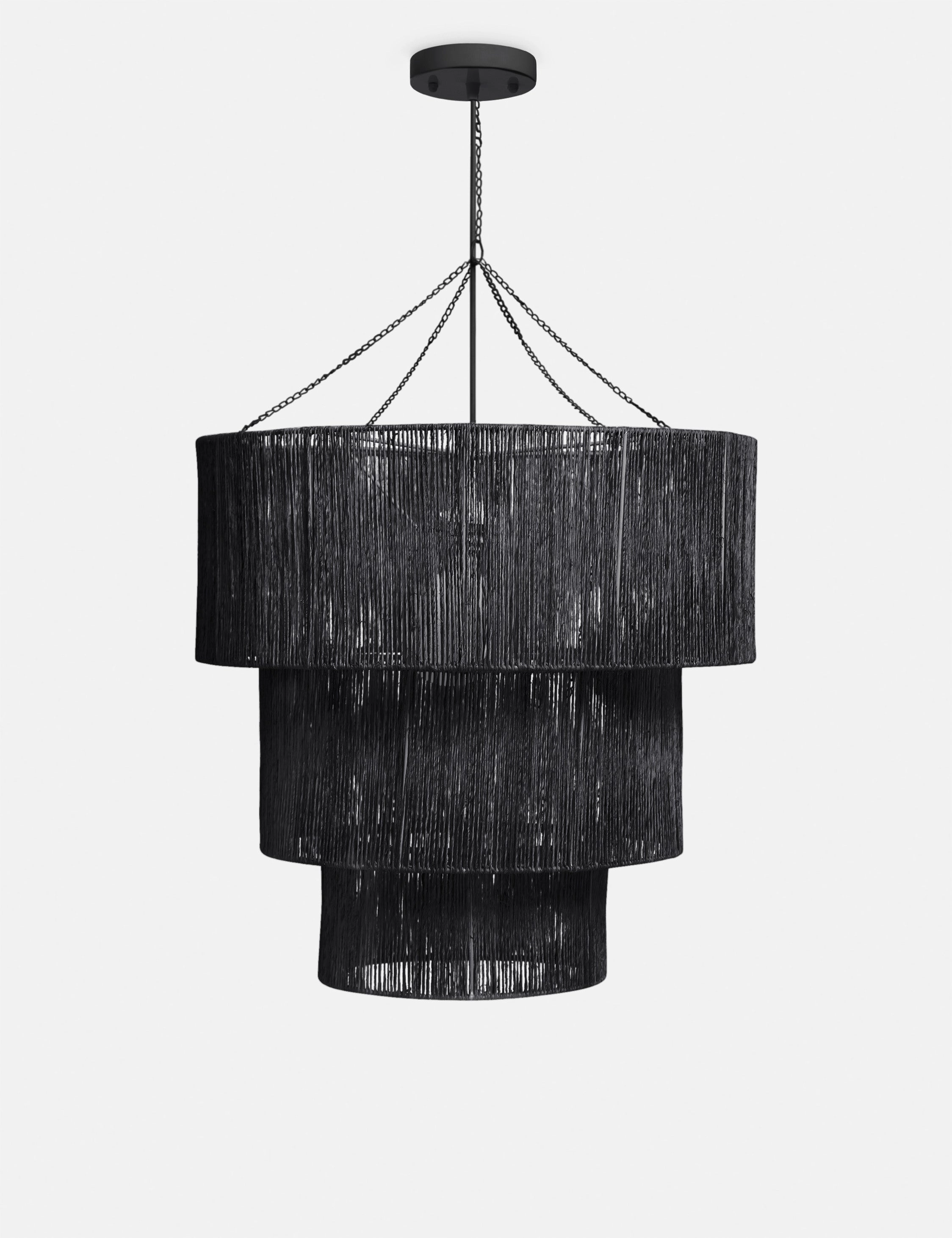 Chavette Chandelier, Blackoutdoor wrought iron plant stand