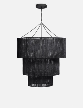 Chavette Chandelier, Blackoutdoor wrought iron plant stand