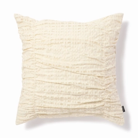 Check Gather Cushion Cover 450 x 450  Ivorybedding sets ,throw blankets 