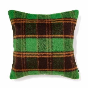 Checked Cushion Cover 450 X 450 Green X Brownbedding sets ,throw blankets 