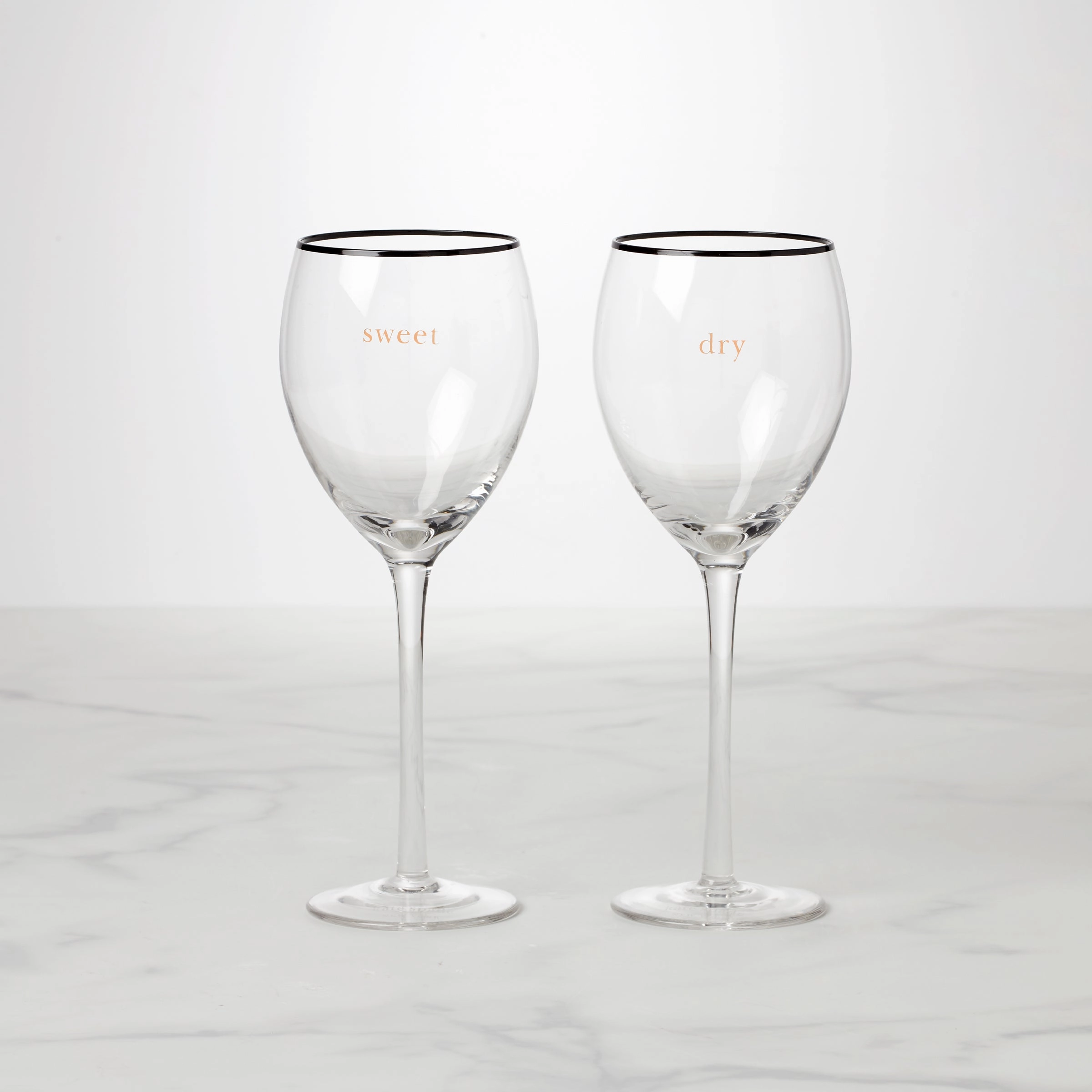 Cheers To US Sweet & Dry Wine Glasses - Set Of 2glass cups ,personalized mugs 