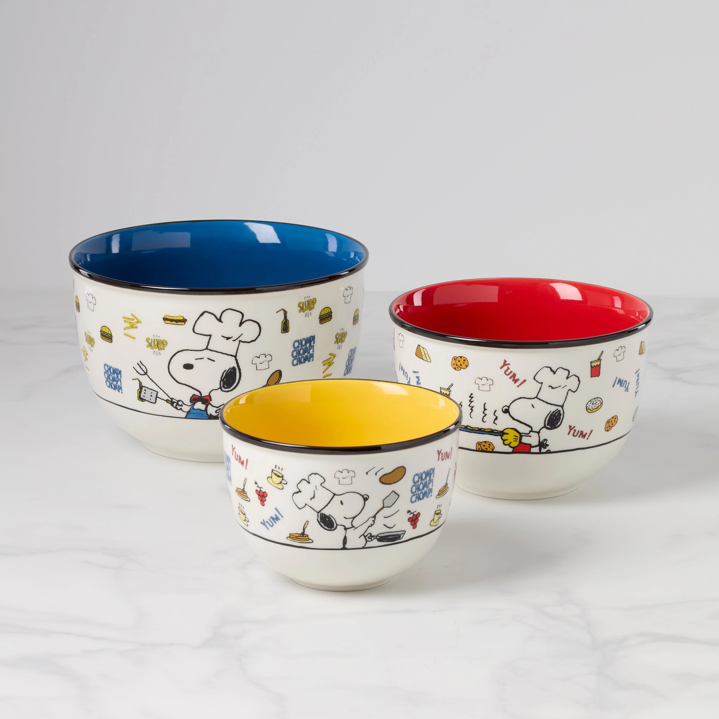 Chef Snoopy 3-Piece Bowl Setmodern kitchen decor ,kitchen dinner set ,dinnerware 