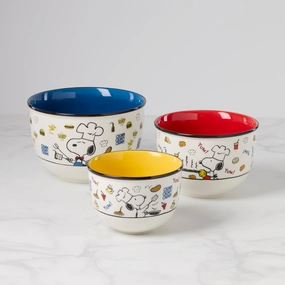 Chef Snoopy 3-Piece Bowl Setmodern kitchen decor ,kitchen dinner set ,dinnerware 
