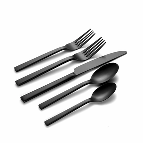 Chefs Table Midnight Matte 20 Piece Flatware Seteco-friendly bamboo fiber tableware set 