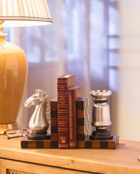 Chess Bookend Set - Silverhome decor ,wall decor 